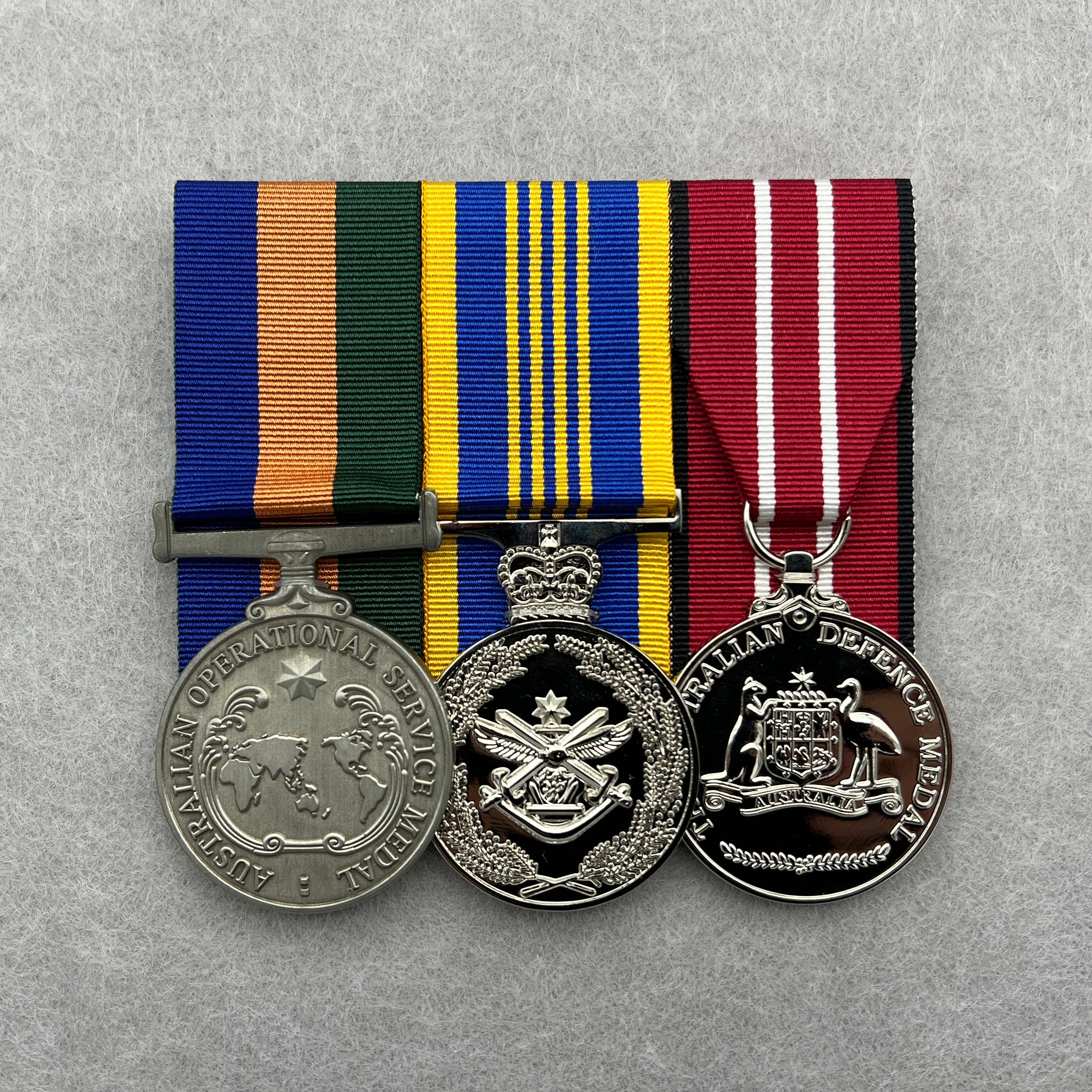 OSM Border Protection / Long Service Trio - Foxhole Medals